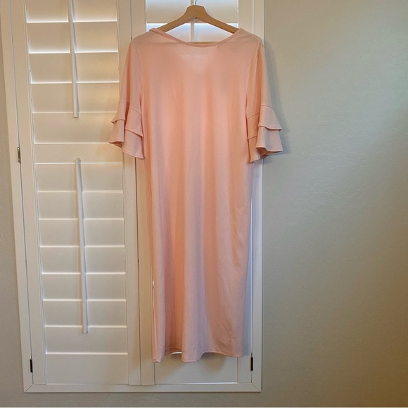 called to surf Dresses & Skirts - NWT Called to Surf XL Pink Midi Lydia Dress Ruffle Bell Sleeves